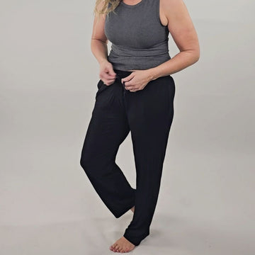 Black Ribbed Wide Leg Pant - Shop7degrees