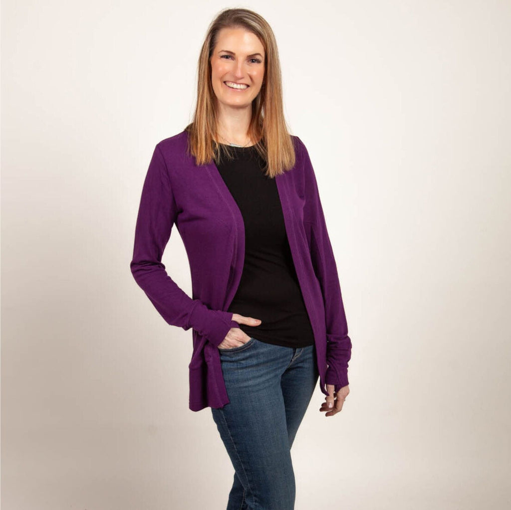 Essentials Cardigan Purple - Shop7degrees