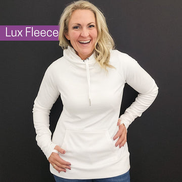 Lux Fleece White Pullover Hoodie - Shop7degrees