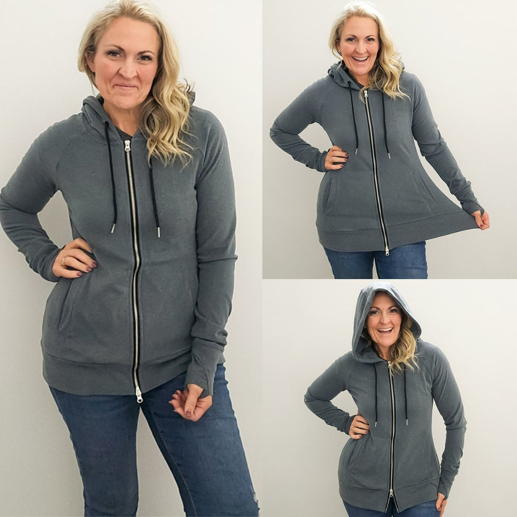 Lux Grey Fleece Full Zip - Shop7degrees