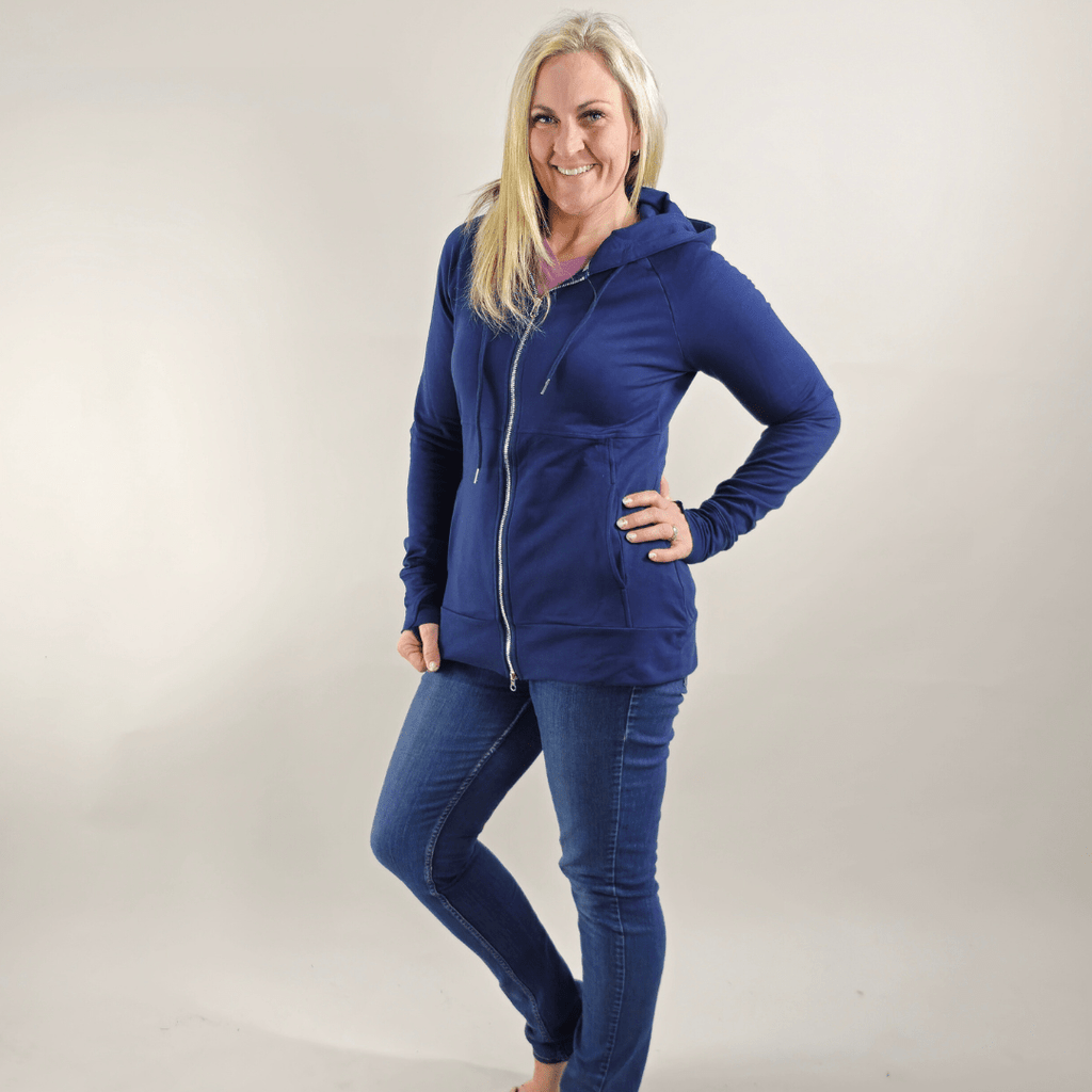 Navy Solid Full Zip - Shop7degrees