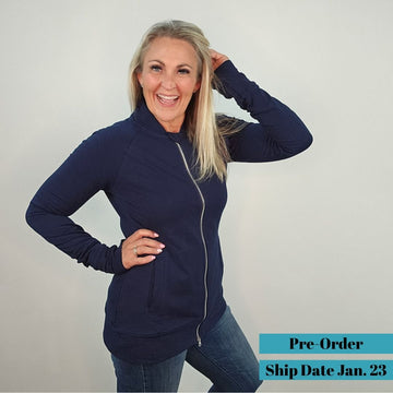 Navy Solid No Hood - Shop7degrees